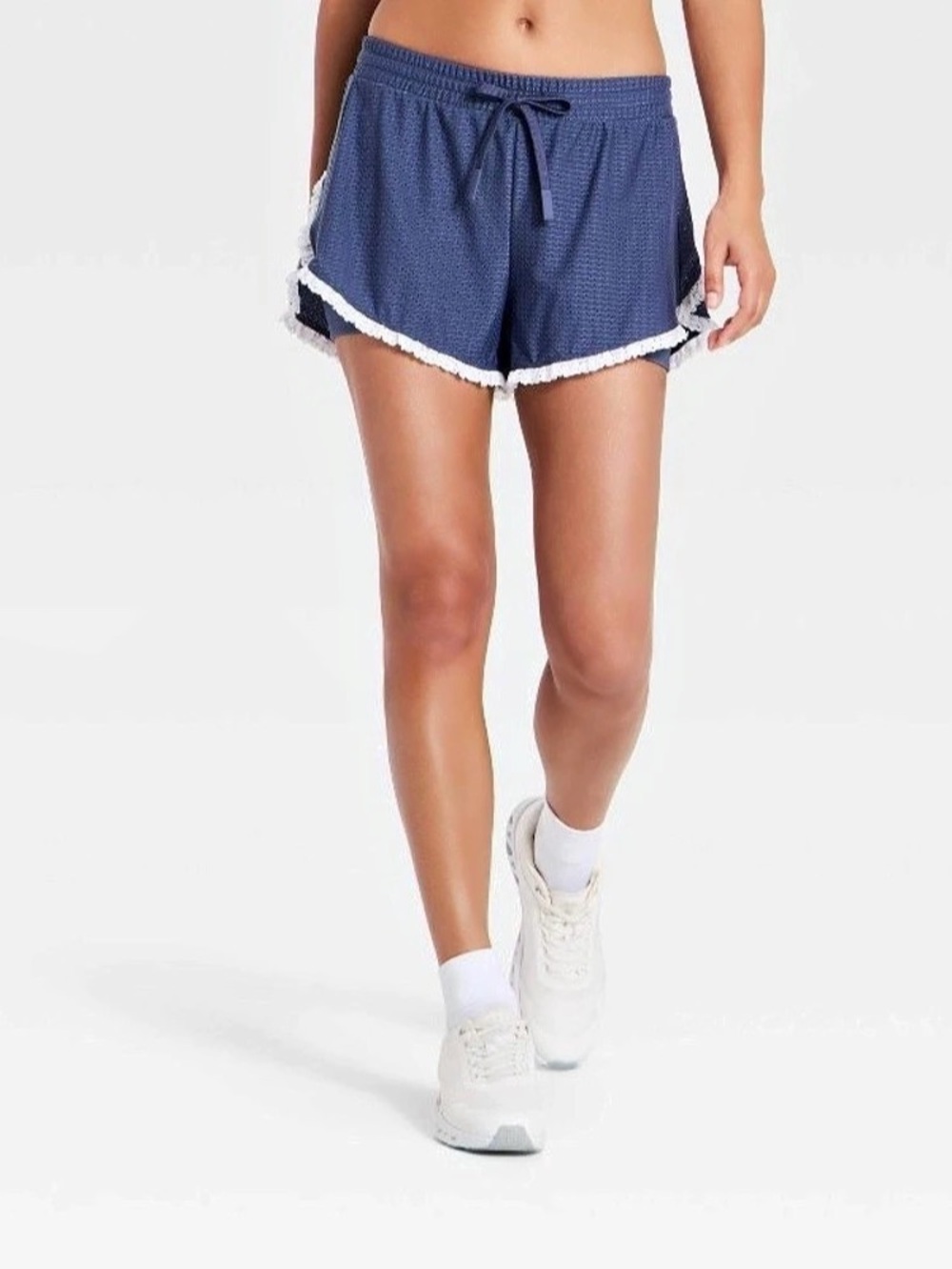 Women's Mesh Crochet Trim Shorts - JoyLab™ Dark Blue XXL